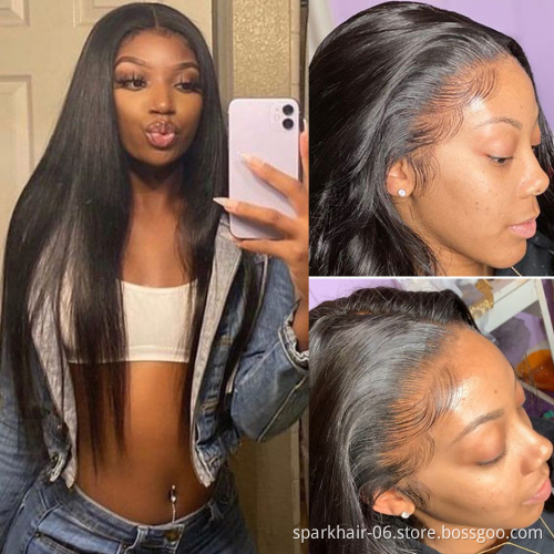 Wholesale 150% 180% Hd Invisible Swiss Lace Front Wig Brazilian Human Hair,100% Virgin Brazilian Human Hair Lace Front Wigs